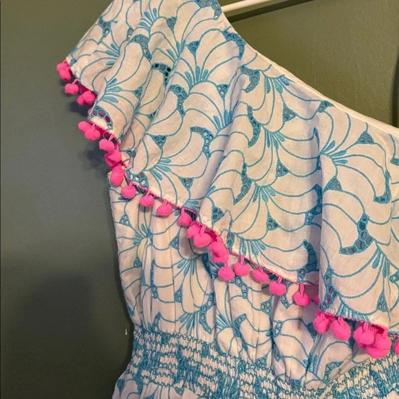 Lilly Pulitzer Addilyn one-shoulder eyelet mini dress EUC Medium - Picture 5 of 10